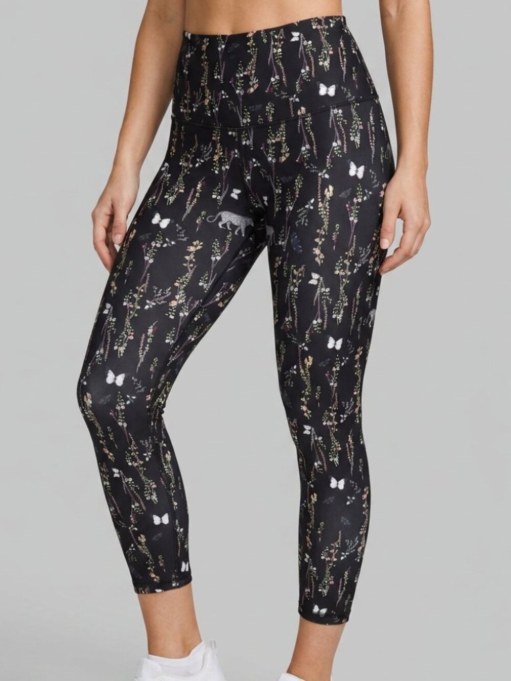 Victoria's Secret Sport Black Cheetah Butterfly Running Gym Yoga Leggings Size M